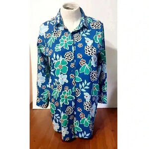 Banana Republic floral open back blouse womens size medium light polyester‎